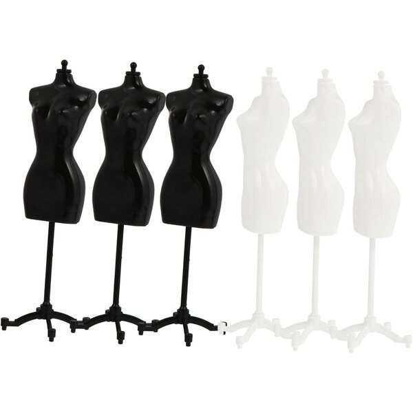 Gadpiparty 6 Mini Manichini Bianchi per Abiti Bambole - Supporto Robusto e Realistico