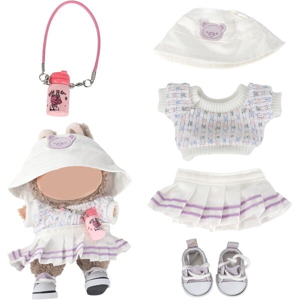 BOXOB Set 5 pezzi Abbigliamento Viola per Bambole 15-17 cm con Accessori Completi