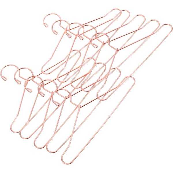 Mini Cintre in Ferro Rosa Oro per Vestiti di Bambole e Animali - Set 10 pezzi