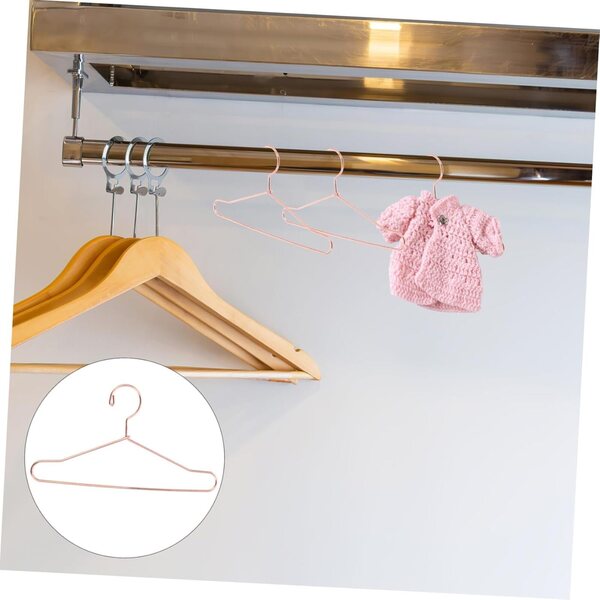 Mini Cintre in Ferro Rosa Oro per Vestiti di Bambole e Animali - Set 10 pezzi