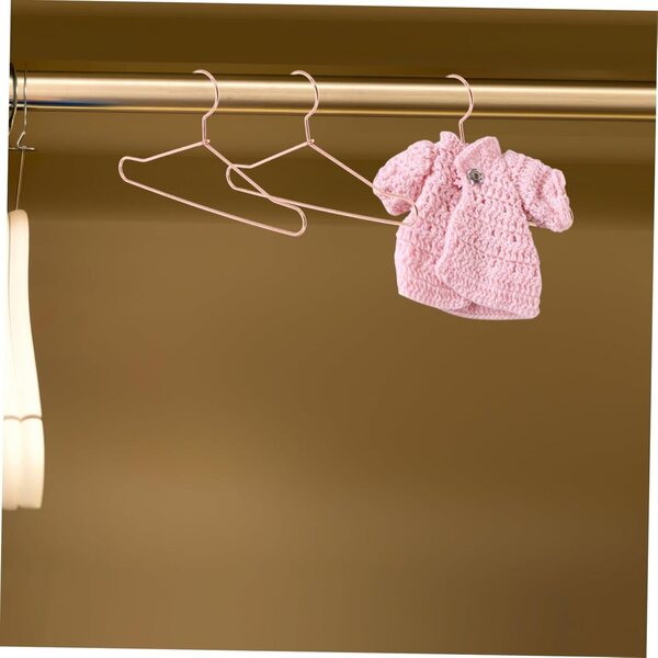 Mini Cintre in Ferro Rosa Oro per Vestiti di Bambole e Animali - Set 10 pezzi