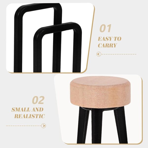 Set 5 Accessori Bagno in Legno e Plastica per Casa delle Bambole in Miniatura 1:12
