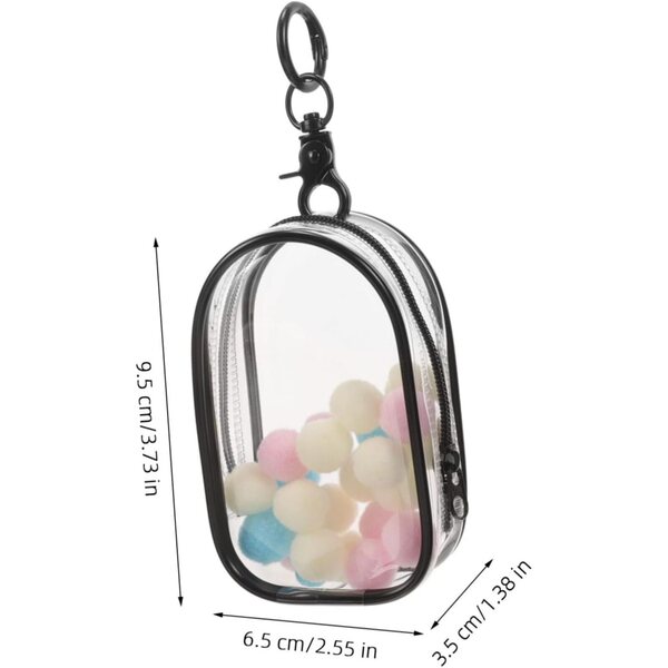 BESTonZON Sac Trasparente per bambole con Chiusura Lampo e Gancio 9,5x6,5x3,5cm