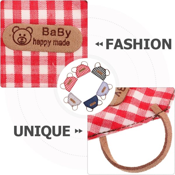 UPKOCH Set mit 6 karierten Denim-Schürzen für Mini-Puppen – kreatives Zubehör
