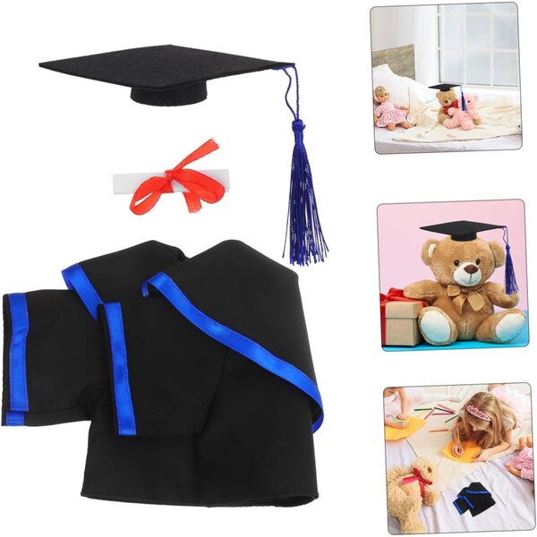 Tenuta di Laurea per Bambole con Roba e Cappello Decorativo Multicolore in Peluche