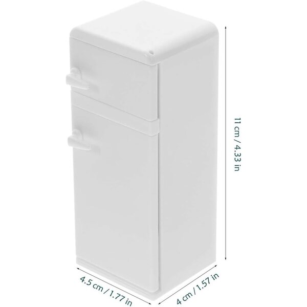 BESPORTBLE Mini Frigorifero bianco in miniatura per casa delle bambole e artigianato