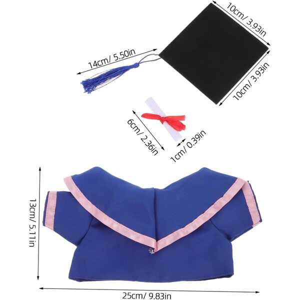 SOIMISS Costume di Laurea per Orsetti di Peluche con Vestito, Cappello e Certificato
