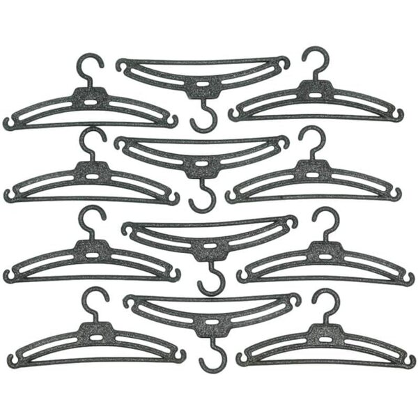 Set 12 grucce argento per vestiti bambole 10x4 cm con paillettes, edizione limitata