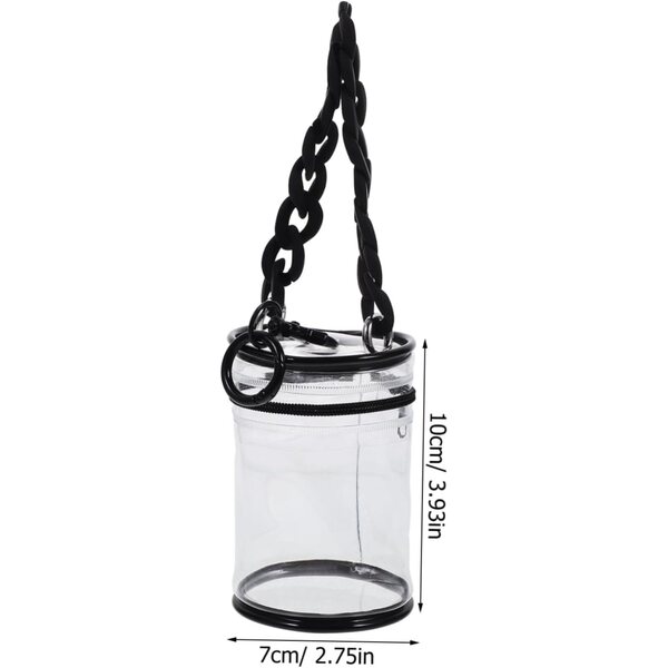 Porta Bambole Trasparente in PVC con Zip, Resistente all'Acqua e Portatile 10x7x7 cm