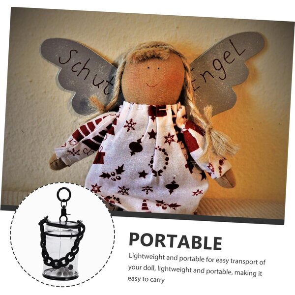 Porta Bambole Trasparente in PVC con Zip, Resistente all'Acqua e Portatile 10x7x7 cm