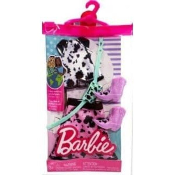 Set Abbigliamento Barbie: Gonna Rosa e Nera, Top, Stivali e Accessorio Unico
