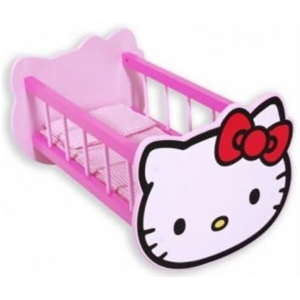 Lit Rose en Bois Chat Kitty per bambolotto fino a 42 cm con accessori inclusi