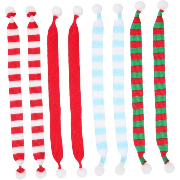 Toyvian 8 mini sciarpe natalizie in poliestere per bambole e decorazioni festive