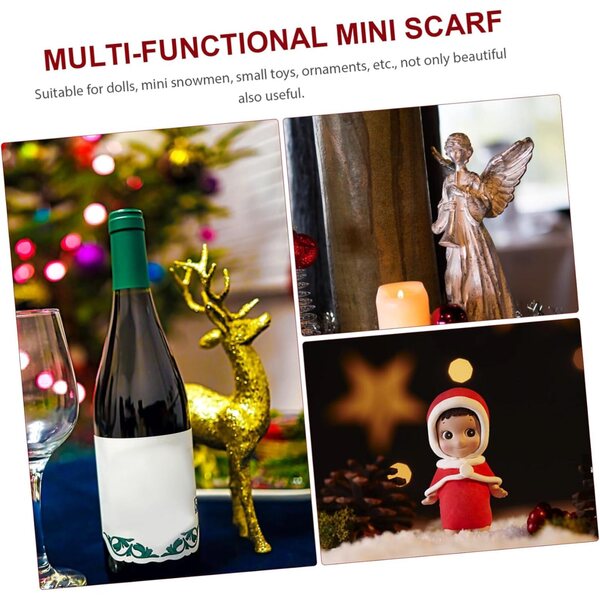 Toyvian 8 mini sciarpe natalizie in poliestere per bambole e decorazioni festive