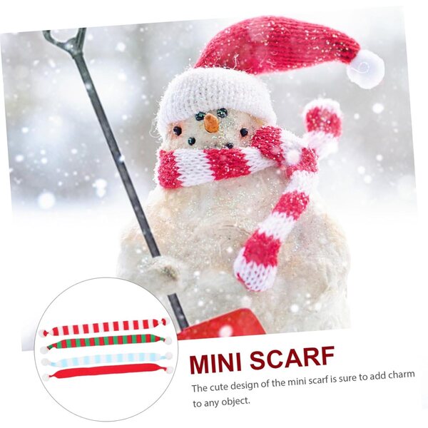 Toyvian 8 mini sciarpe natalizie in poliestere per bambole e decorazioni festive