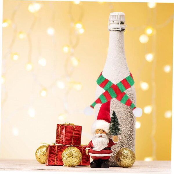 Toyvian 8 mini sciarpe natalizie in poliestere per bambole e decorazioni festive