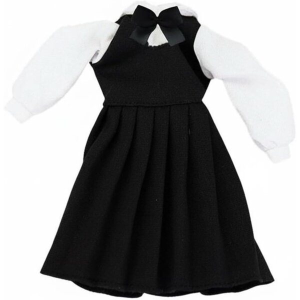 Schulkleid für BJD 1/6 30 cm elegante schwarz-weiße Puppen mit Schleife