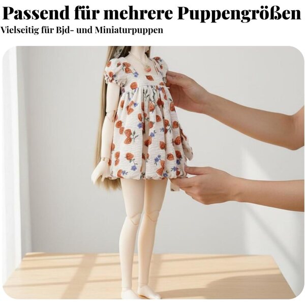 Bjd Sommerkleid für 60cm Puppe mit Erdbeer-Print und Prinzessinnen-Design