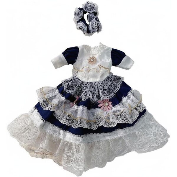 Set Abbigliamento per Bambola 30 cm con Vestito e Accessorio Testa Stile BJD 1/6