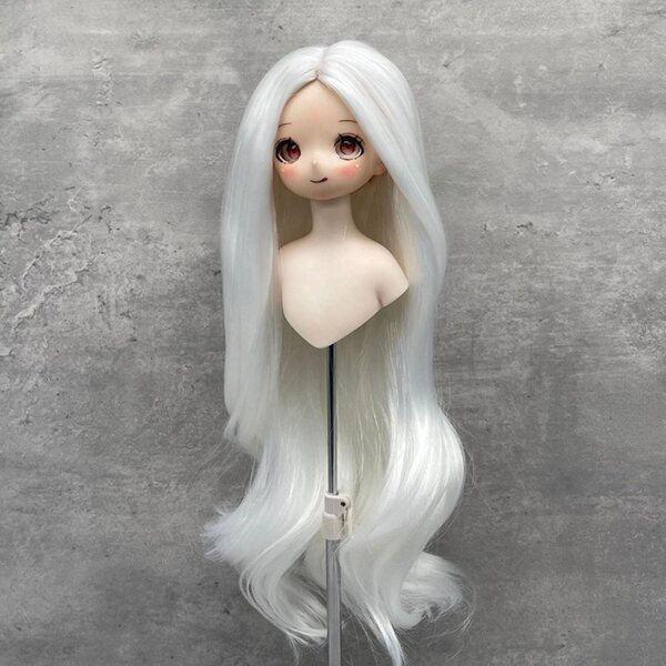 Lange lockige Seidenperücke für 1/3 BJD-Puppen, Größe 22–23 cm, realistisch und bequem