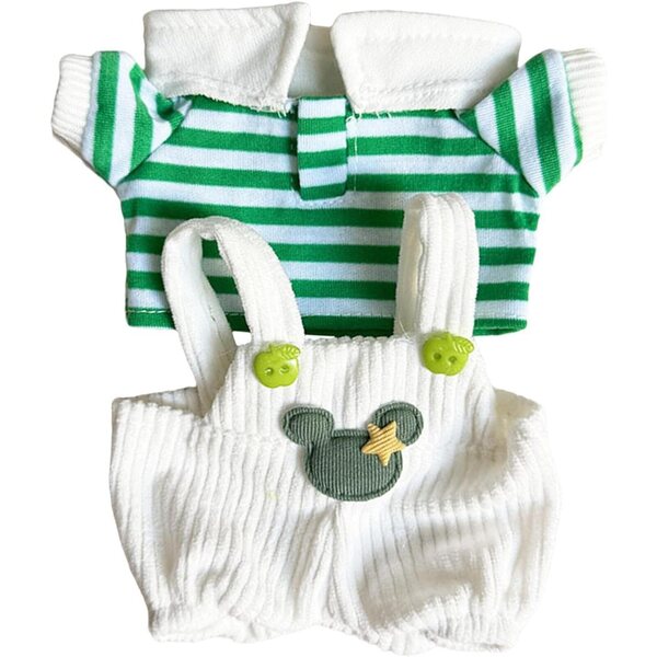 Hosenträger und T-Shirt für 20-cm-Puppen, farbenfrohe und widerstandsfähige Kleidung