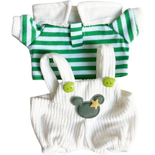 Hosenträger und T-Shirt für 20-cm-Puppen, farbenfrohe und widerstandsfähige Kleidung
