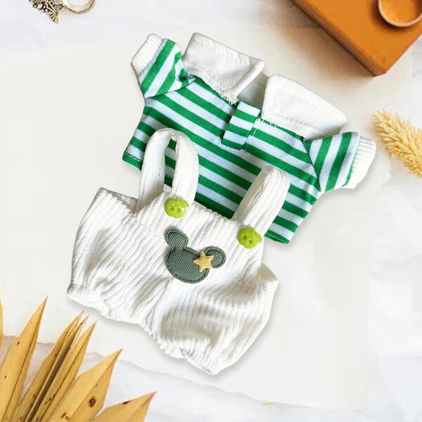 Hosenträger und T-Shirt für 20-cm-Puppen, farbenfrohe und widerstandsfähige Kleidung