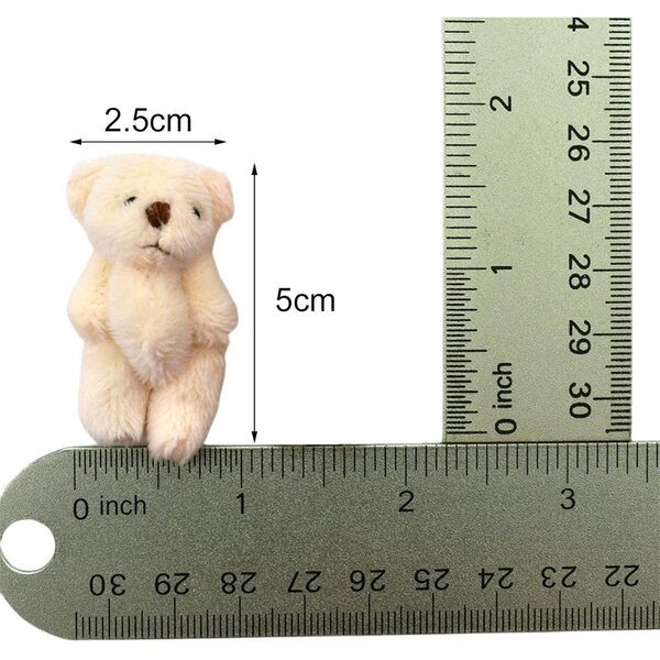 Handgefertigter Mini-Plüschbär und Hase für Puppenhaus 1:12 – Dekoration und Geschenk