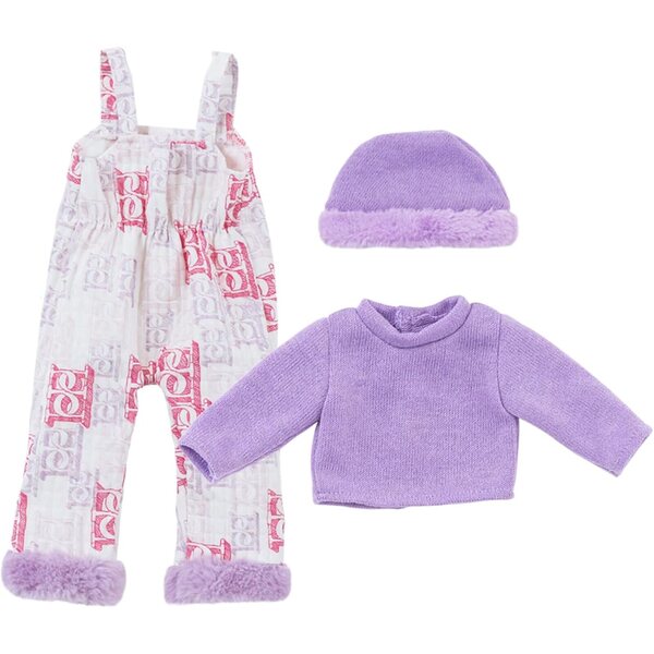 Tmboryuu 18-Zoll-Puppenpyjama mit gepunkteter Hose und Welpenhausschuhen