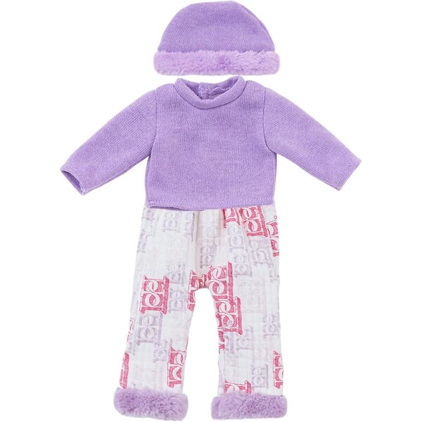 Tmboryuu 18-Zoll-Puppenpyjama mit gepunkteter Hose und Welpenhausschuhen
