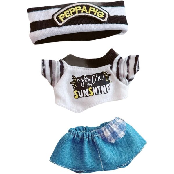 Bekleidungsset für 15–17 cm große Puppen mit T-Shirt, Hose und weichem Haarband
