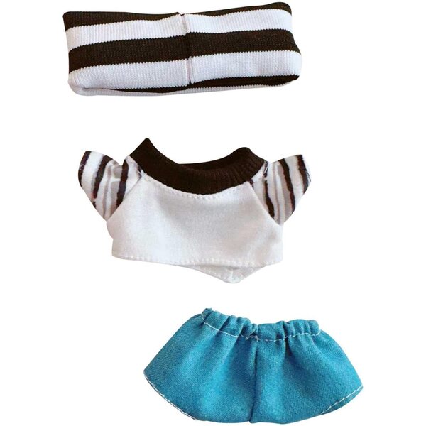 Bekleidungsset für 15–17 cm große Puppen mit T-Shirt, Hose und weichem Haarband