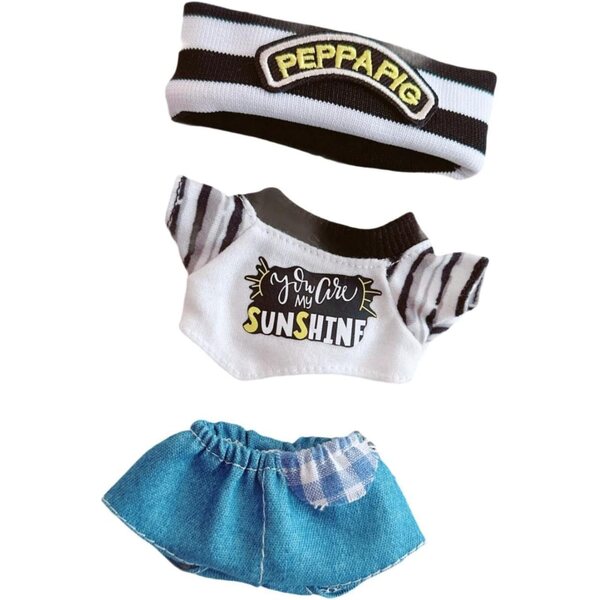 Bekleidungsset für 15–17 cm große Puppen mit T-Shirt, Hose und weichem Haarband