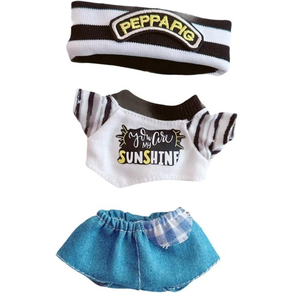 Bekleidungsset für 15–17 cm große Puppen mit T-Shirt, Hose und weichem Haarband