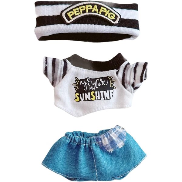 Bekleidungsset für 15–17 cm große Puppen mit T-Shirt, Hose und weichem Haarband