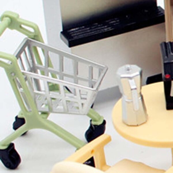 Mini Carrello Supermercato per Casa delle Bambole Scala 1/6 e 1/12 in PP Resistente