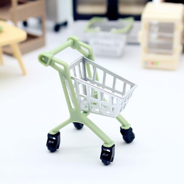 Mini Carrello Supermercato per Casa delle Bambole Scala 1/6 e 1/12 in PP Resistente