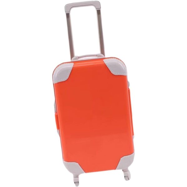 Puppenkoffer 45 cm aus widerstandsfähigem PP, hellviolettes und orangefarbenes Spielgepäck