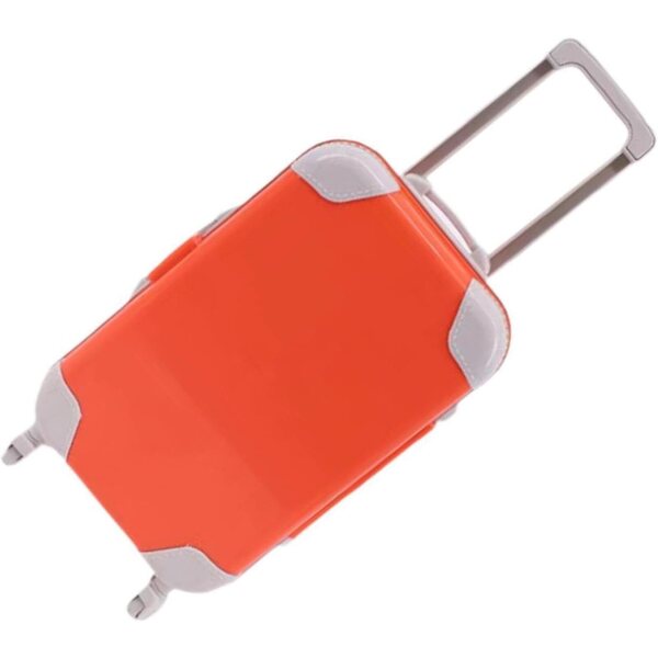 Puppenkoffer 45 cm aus widerstandsfähigem PP, hellviolettes und orangefarbenes Spielgepäck