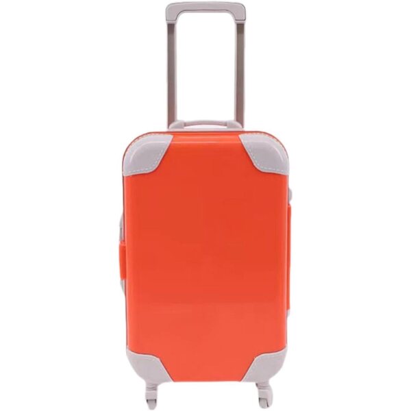 Puppenkoffer 45 cm aus widerstandsfähigem PP, hellviolettes und orangefarbenes Spielgepäck
