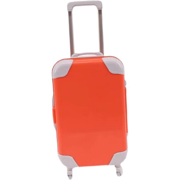Puppenkoffer 45 cm aus widerstandsfähigem PP, hellviolettes und orangefarbenes Spielgepäck