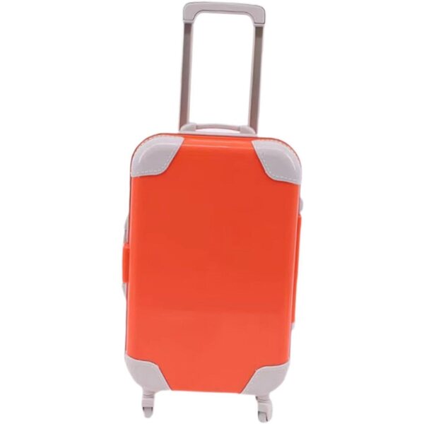 Puppenkoffer 45 cm aus widerstandsfähigem PP, hellviolettes und orangefarbenes Spielgepäck