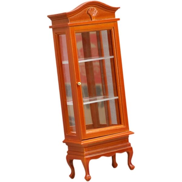 Miniatur-Holzvitrine für Puppenhaus – dekoratives Accessoire 1/12