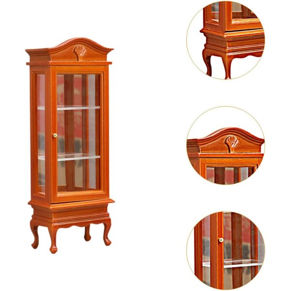Miniatur-Holzvitrine für Puppenhaus – dekoratives Accessoire 1/12