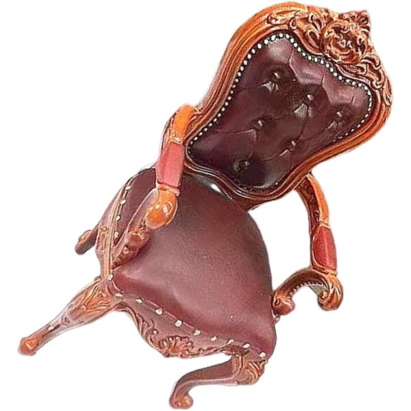 Sedia Miniatura Vintage 1/12 in Lega di Zinco e PVC per Casa delle Bambole