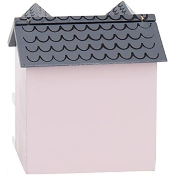 Casa delle bambole 1:12 in legno rosa decorativa e portatile per modelli realistici