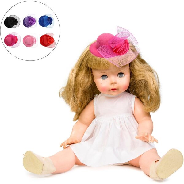 Set 6 Mini Cappelli Decorativi per Bambole in Tessuto Colorato GARVALON