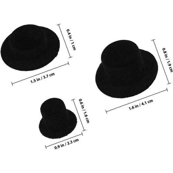 Mini Chapeaux Hauts-de-Forme Noirs 30 Stück für Weihnachtsdekorationen und kreatives Basteln