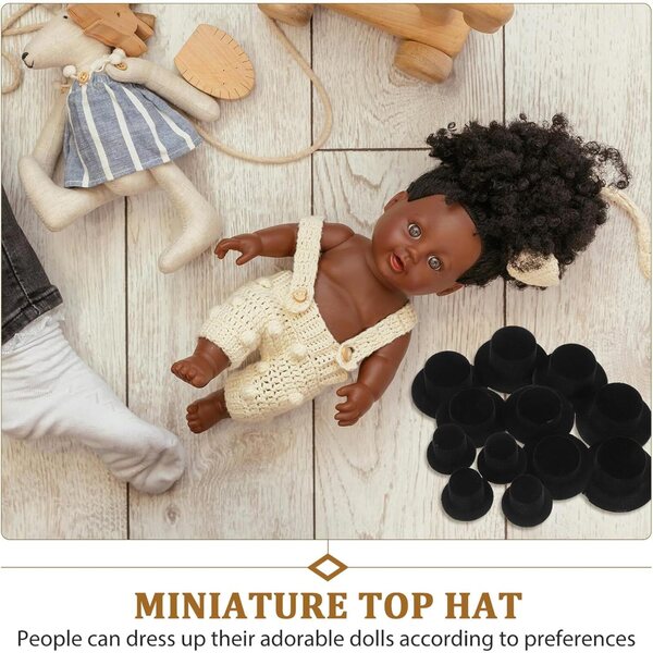 Mini Chapeaux Hauts-de-Forme Noirs 30 Stück für Weihnachtsdekorationen und kreatives Basteln