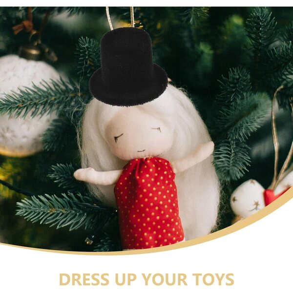 Mini Chapeaux Hauts-de-Forme Noirs 30 Stück für Weihnachtsdekorationen und kreatives Basteln